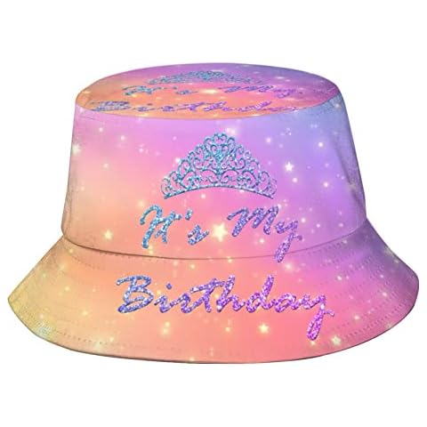 Birthday Princess Pink Bucket Hat Fisherman Hat Beach Travel Sun Hat Outdoor Cap for Adults Men Women Cover