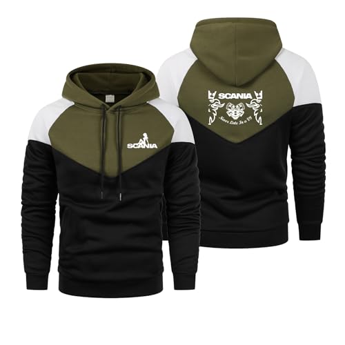 Ropa De Hombre Sc A. B, De Bloque De Color De Manga, Sudadera Informal De Moda Para Deportes, refinados(Green,L)