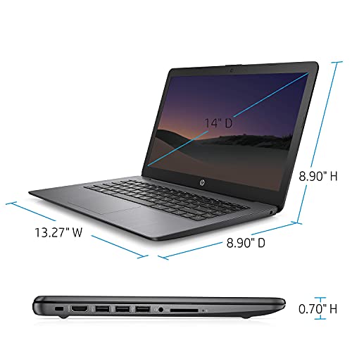 Image of Unknown Brand 2021 Premium 14-inch HD Laptop - Intel Dual-Core Processor Up to 2.6GHz - 4GB RAM - 64GB eMMC Storage - Webcam - Bluetooth - HDMI - Wi-Fi - Brilliant Black - Windows 11 (Renewed)