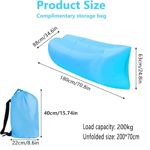 Canapé gonflable avec sac de rangement imperméable
