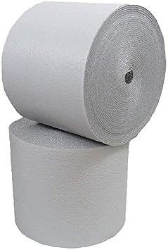 NASATECH 3MM 1/8 Inch 24inch x 125ft Reflective Foam Core Insulation Roll Radiant Barrier White/Foil Faced Solid Vapor Barrier Warehouse Building Commercial Residential R7-21