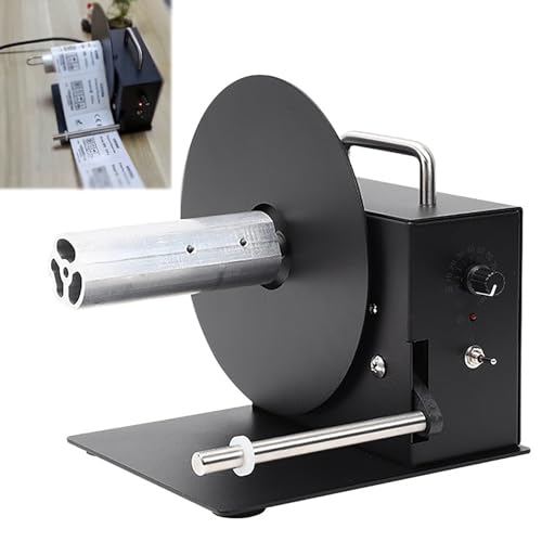 Rembobineuse automatique d'étiquettes – Design bidirectionnel, vitesse de 20,3 cm/s, diamètre de rembobinage de 180 mm, largeur de 100 mm pour étiquettes de vêtements, codes-barres, autocollants