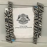 Gas Fuel Tank Emblem Badges Decal Medallions NamePlates Logos Signs Compatible for Harley-Davidson Dyna Softail Sportster Touring Metal 62308-10 62309-10