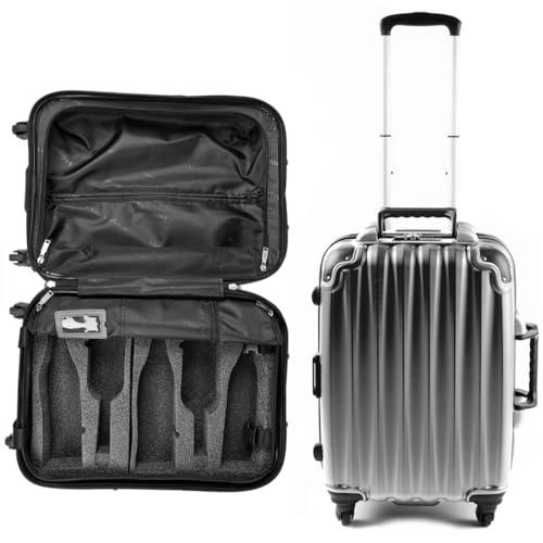 VinGardeValise® The Piccolo Wine Suitcase – 5-Bottle Travel Luggage, TSA-Approved, Durable Hard Shell, Shockproof Foam, Secure Bottle Protection for Enthusiasts & Collectors - Silver