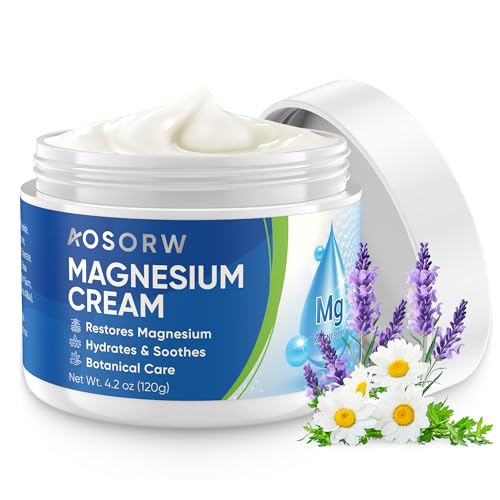 AOSORW Topical Magnesium Cream for Sleep – Soothing Magnesium Lotion for Legs, Feet, and Body – Infused with Natural Herbal Extracts – 4.2oz / 120ml