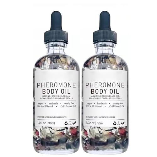 Aceite corporal de feromonas para mujeres, hidratante y que aumenta la confianza, confianza y atractivo social, fragancia duradera (2pcs)