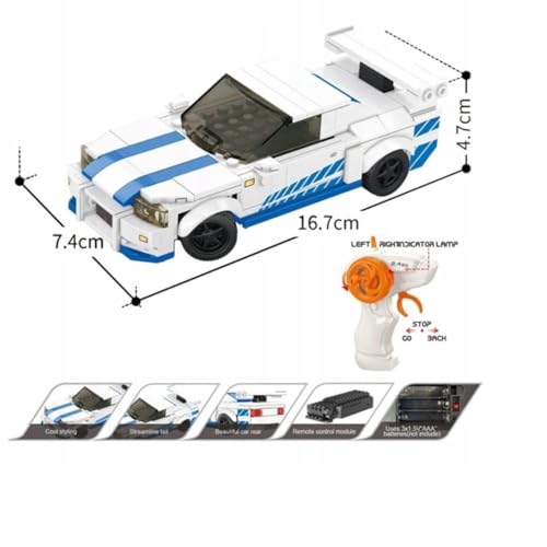 Image of RC Car Building Kit 231 PCS, 1:20 Scale Remote Control Sports Car Toy, 2.4GHz DIY Construction Blocks Set for Kids Boys 6+ Years, STEM Educational Racing Model with Controller