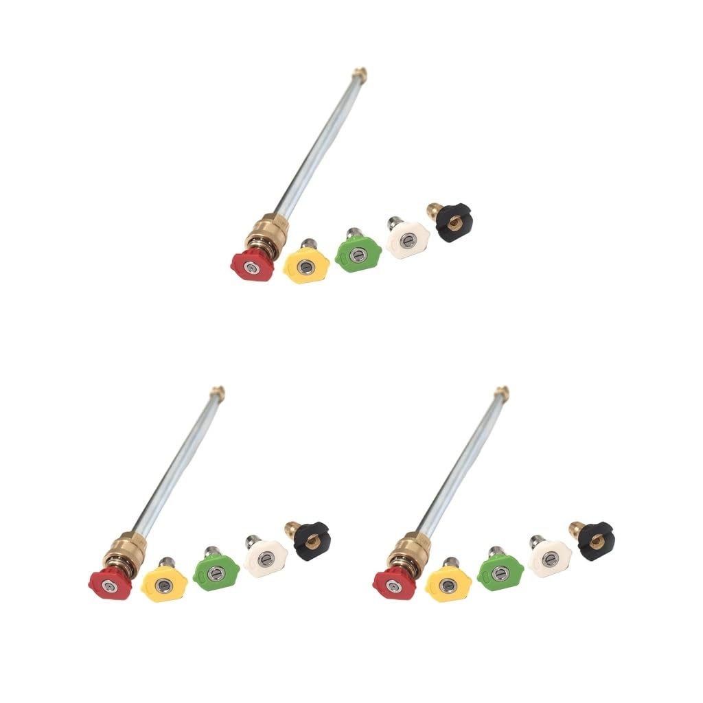 Lot de 3 embouts de nettoyeur haute pression avec baguette d'extension 4000 PSI pour nettoyage de gouttière