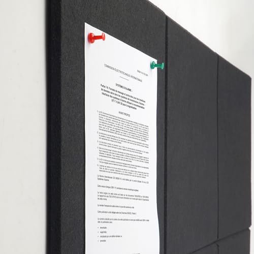 Large Cork Board Alternative 36" X 24" Bulletin Board - 6 Pack Removable Felt Wall Tiles with 15 pushpins, Large Cork Boards for Walls Cork Board for Office Pin Board Tack Board -  image 4