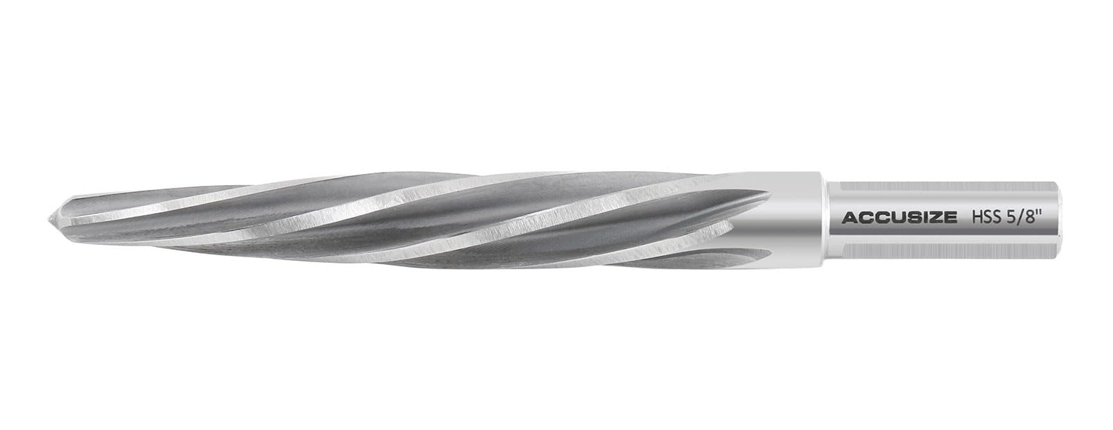 Accusize Tools – HS.S. Alésoir d'alignement, diamètre alésoir : 1,58 cm, tige droite de 1,27 cm avec flûte à spirale plate de 3 égaux, 0522-0058.