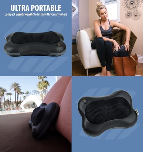 Zyllion ZMA-13-BK Shiatsu Back And Neck Massager With Heat - 3D Kneading Deep Tissue Electric Massage Pillow For Chair thumb #8