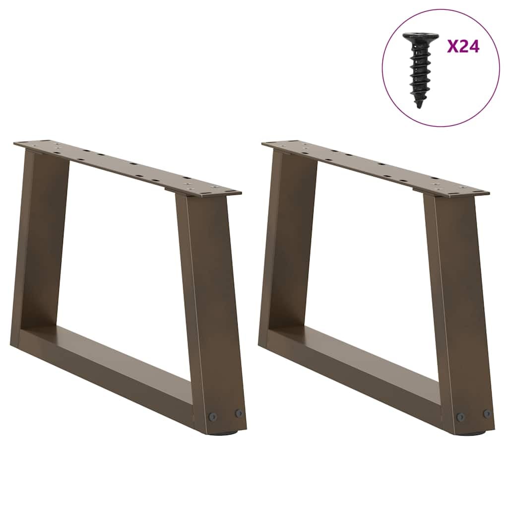 Set di 2 gambe per tavolo da caffè, a forma di V, 70 x (30-31,3 cm), struttura in acciaio, look industriale per tavolo da soggiorno