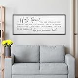 TQianJiang Wanddekoration, Heiliger Geist, 'You are Welcome Here', 114,3 x 38,1 cm, Bibelvers, christliches Lied, Schrift, religiöses Wandkunstschild (schwarz)