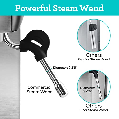 Casabrews Bundle-Compact Espresso Machine With Milk Frother Steam Wand And Stainless Steel Espresso Maker With Milk Foaming Steam Wand #TOP6