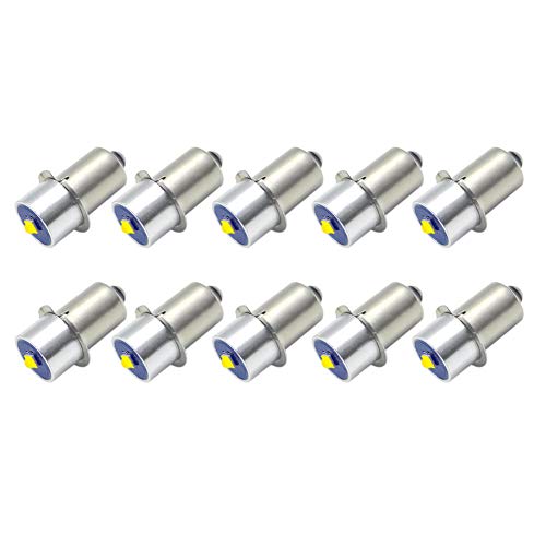 Ruiandsion P13.5S Ampoule LED CREE 3 W 4,5 V Lampe de poche de rechange pour lampe de poche, lampe de poche, lampe de poche, lampe frontale, blanc, Lot de 10 3.00watts 4.50volts