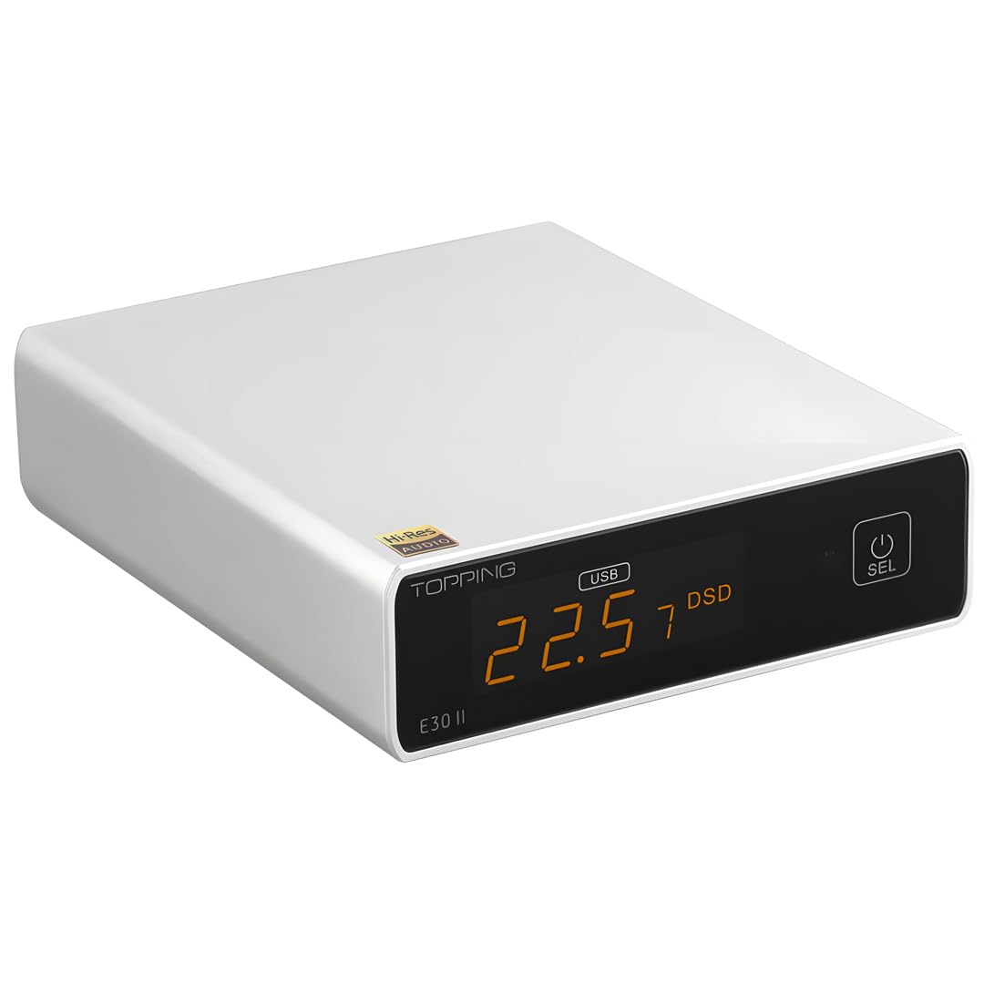 Topping Audio E30 II 2x AK4493S DAC, Silver, DAC XMOS XU208 32bit 768kHz DSD512 Dijitalden Analoga Ses Dönüştürücü