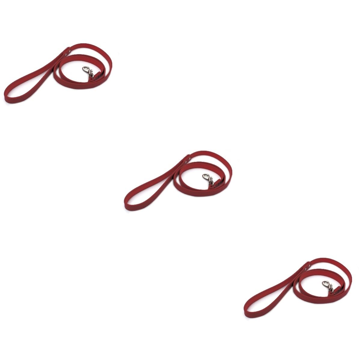 POPETPOP 3pezzi Guinzaglio Pu Per Cani e Gatti Design Pratico e Comfortevole Colore Rosso Con Ring Per Collare Guinzaglio Resistente Per Cuccioli e Animali Domestici