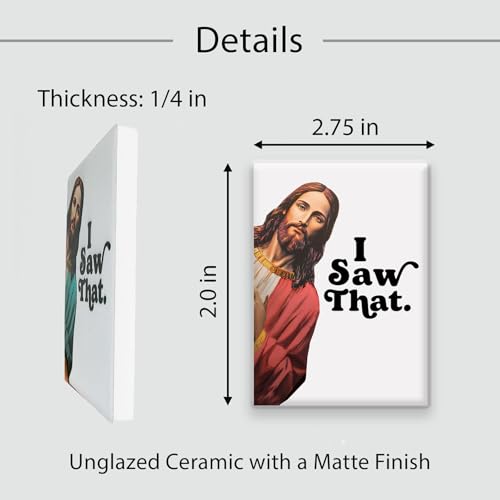 Imán de cerámica decorativo Funny Jesus 2x2.75 pulgadas miniatura 3