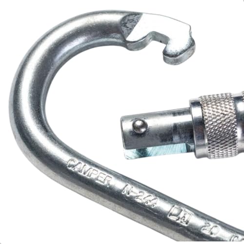 Mosquetão Aço Oval Trava Dupla Epi Para Altura 23kn Camper