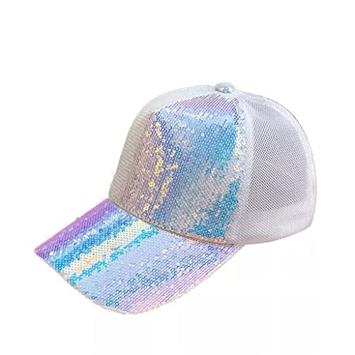 Casquette de baseball pailletée femme en mesh respirant style hip hop streetwear