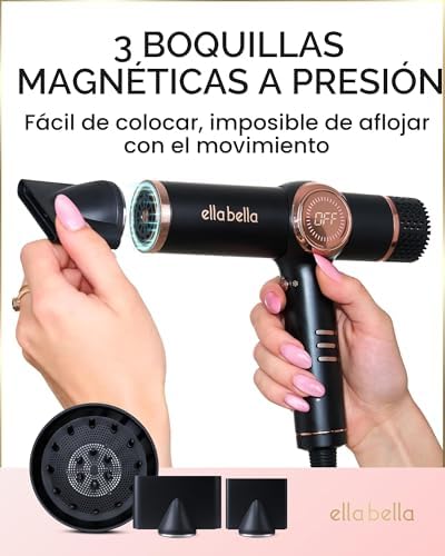 ELLA BELLA® Professional Ionic Hair Dryer with — top-down angle highlighting key features