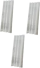 VOSAREA 3 Pçs Persianas Transparentes Cortinas Brancas Cortinas De Painel Cortinas De Tule Bordadas Cortinas De Janela Transparente Triagem Painel De Janela De Malha Bege Cortinas