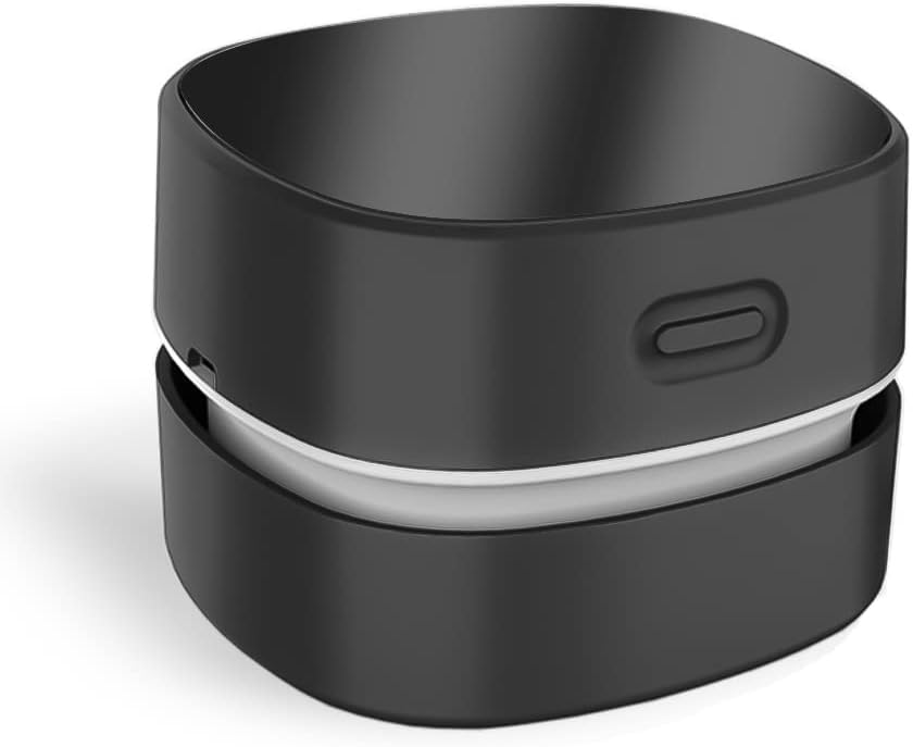 Desktop Vacuum Cleaner,Mini Table dust Sweeper Energy Saving,High Endurance up to 400 mins,Cordless&360º Rotatable for Cleaning Hairs,Crumbs,Computer Keyboard of Gifts for Kids (Black)