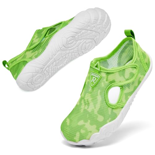 Racqua Aqua Fast Dry Pool Kids Indoor Slip-On Shoes Outdoor Lightweight Girls Boat Shoe Boys Swimming Beach Sea Water Breathable Shoes Green 63