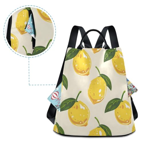 Image of ALAZA Yellow Lemon Trips Hiking Camping Rucksack Pack for Women