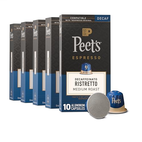 Peet's Coffee, Medium Roast Decaf Espresso Capsules, Compati...