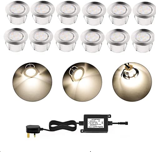 HIBOITEC 10Pcs Decking Lights, Lighting LED Deck Lights φ32mm, Warm ...