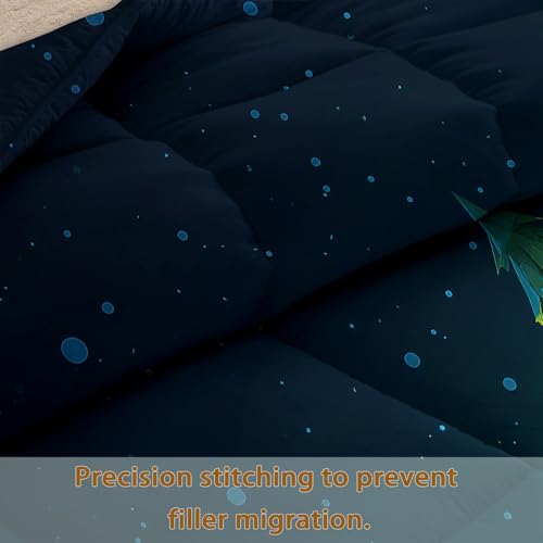 Edredón de 140x200 cm bosque nevado verde reversible 4 estaciones con funda de almohada 8