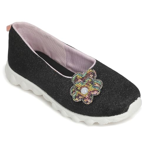 Image of Liberty Lucy & Luke PLAYNGO-E Casual Shoes for Kids - Black & Beige Canvas Slip-On Ballerina-Style Shoes for Boys & Girls | Memory Foam Insole, Lightweight Everyday Shoes for School, Play & Outings