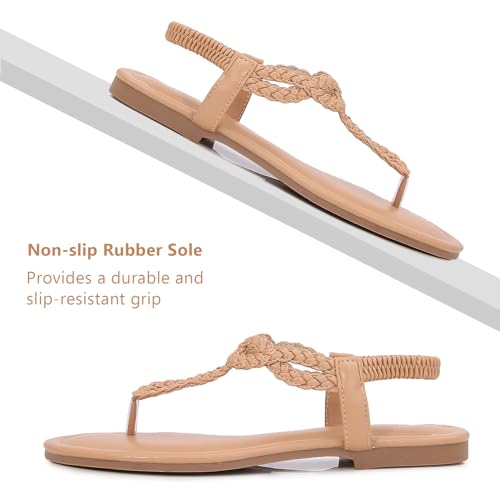 Image of zeetoo Women's Flat Sandals Summer T-StrapThong Bohemian Casual Comfortable Dressy Sandals for Women