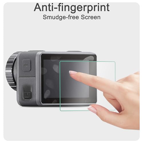 FiTSTILL [9 peças] Película protetora de tela de vidro temperado para câmera DJI OSMO Action 4 + 3 p