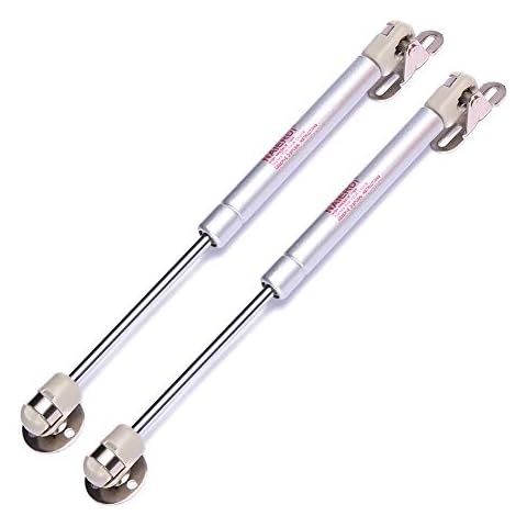 NAIERDI [2 Pack] Gas Strut, 100N/22lb, Soft Close Hinges, Gas Spring, Gas Shocks, Toy Box Hinges, Lift Supports, Lid Support, Kitchen Cabinet Hinges Cover