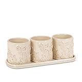 GG Collection Acanthus Indoor Outdoor Herb, Flower, or Plant Holders with Tray