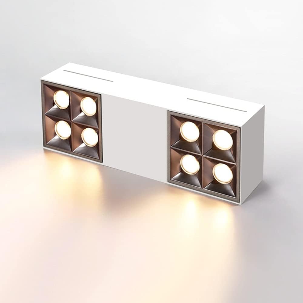 40W Square Surface Mounted LED Ceiling Light, Segment Switch Remote Control Dimming Smart LED Downlights, 3000K/4000K, CRI 90+ Beam Angle 24° Home Spotlights AC 90-265V High Brightness (Color :