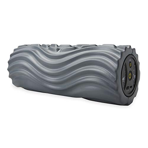 Gaiam Restore Vibrating Foam Roller (12 Inch) 5 Speed Vibration Therapy Muscle Recovery Massager | Semi-Firm Density Rechargeable Deep Tissue Trigger Point Tread | Includes Massage Guide