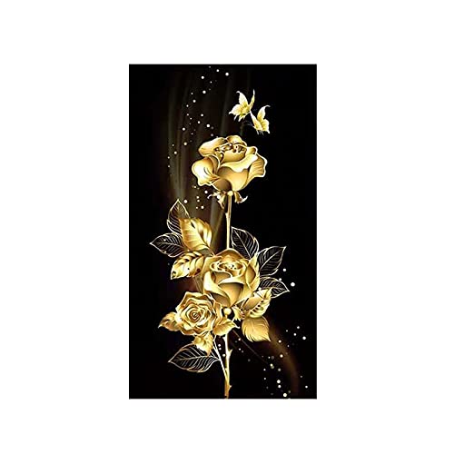 Loisir Anti-Stress Diamond Painting Rose d'or | Toile Grand Format Haute Adhérence 60x120