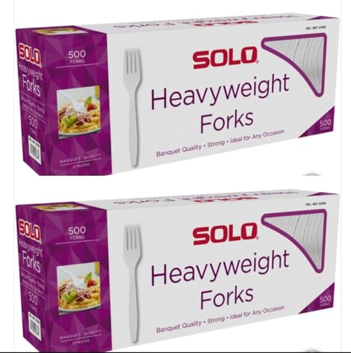 Solo Cup Company Mediumweight Plastic Cutlery Forks White 500 Count (2 Pack)