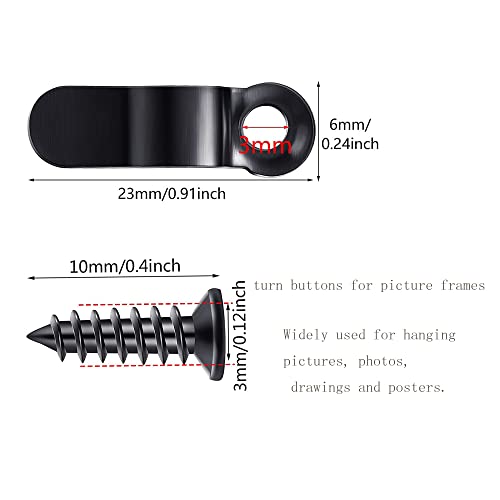 Image of Picture Frame Fasteners Turn Button Fastener Picture Frame Hardware Frame Turn Button Metal Bow Shape Picture Frame Hardware Clips 100pcs Photo Frame Backing Clips with Screws