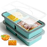 Niuny Molde para Congelar Sopa 2Pcs Moldes De Silicona para Sopa con Tapas 1000ml Contenedor De Almacenamiento De Sopas Bandeja Congeladora (2Pcs(Azul) x 2 Intervalo)