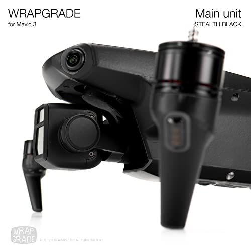 Image of WRAPGRADE Full Skin Stickers for DJI Mavic 3 / Mavic 3 Classic (STEALTH BLACK)