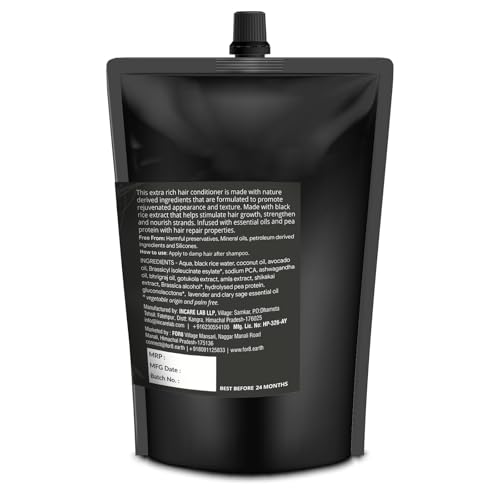 Image of FOR8 Chakhao Black Rice Leave in Conditioner - Hair Repair | Made with Pure Essential Oils - Lavender & Clarysage| Vegan | Free from Preservatives, Silicones & Parabens - 200 gm