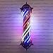 Produktbild JI TA Barbierstab Leuchtkugel Led Traditional Weiß Blau Beleuchtende Rotierende Streifen Friseur Salon Licht Schild Mit Led Birne Mauer Lampe 90cm/35in A/A