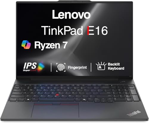 Image of Lenovo Thinkpad E16 Gen 2 Business Laptop 16.0 inch IPS FHD+ Display (AMD Ryzen 7 250 (>Ryzen 7 7735U), 16GB DDR5, 1TB PCIe SSD, Copilot, Backlit KB, Fingerprint, WiFi 6, Webcam, Win 11 Pro)