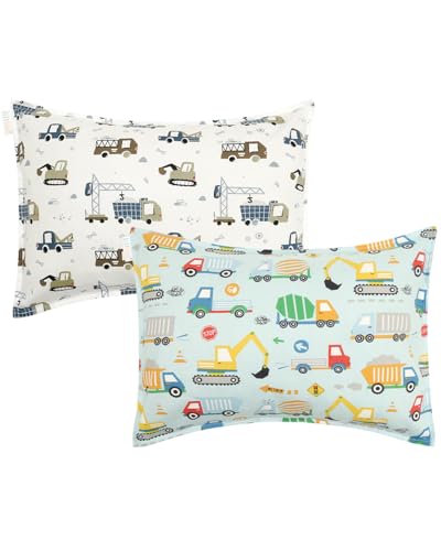 Image of ALVABABY Toddler Pillowcases 2 Pack Organic Cotton Fit 13 inchx 18 inch or 12 inchx16 inch Kids Pillow Cover Envelope for Girl Boy