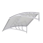 Outvita Window Awning Door Canopy 40"x30", Polycarbonate Cover Front Door Outdoor Patio Awning Canopy UV Rain Snow Sunlight Protection Hollow Sheet, Clear Board & White Bracket Outvita Window Awning Door Canopy 40×30 Polycarbonate Cover Front Door Outdoor Patio Awning Canopy UV Rain Snow Sunlight Protection Hollow Sheet Clear Board White Bracket