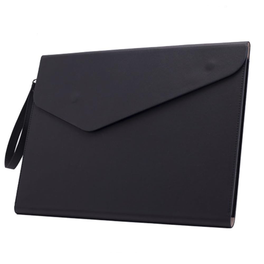 Porte-Documents Enveloppe Sac de Rangement for Documents et factures en Cuir PU(Schwarz)